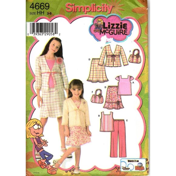 Simplicity 4669 Girls 3 to 6 Top, Skirt, Pants, Jacket Uncut Sewing Pattern - Picture 1 of 2